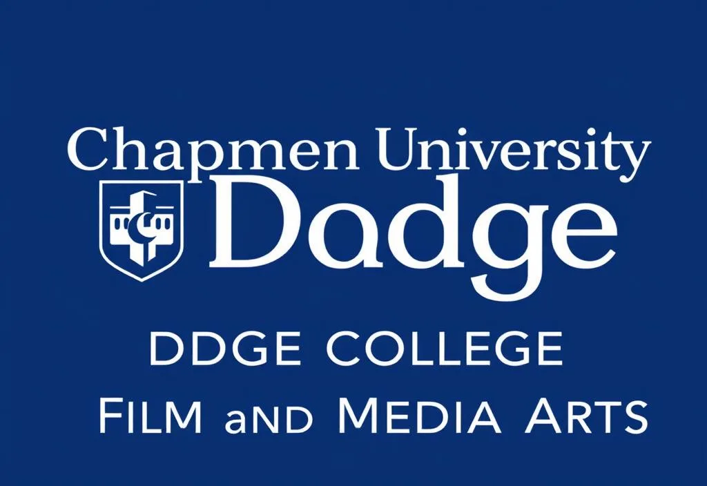 Chapman University Dodge College of Film and Media Arts logo with a blue background