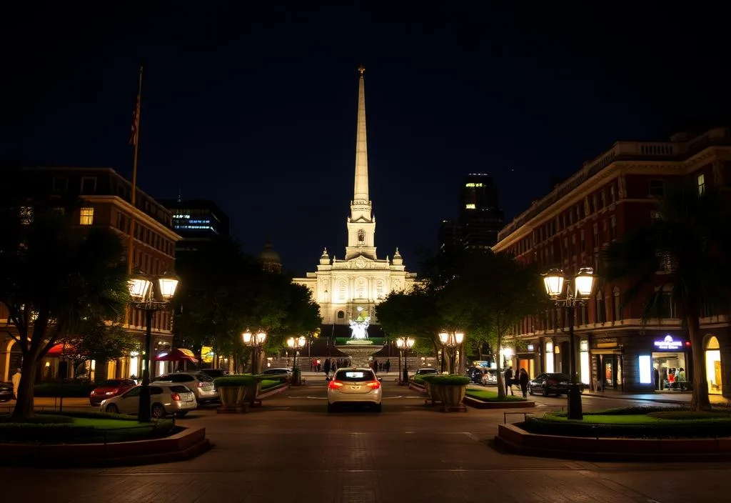 Jackson Square at night