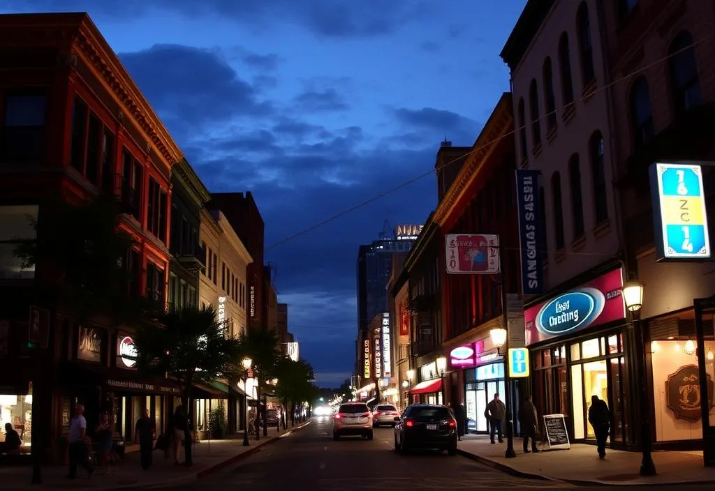 6th Street at night