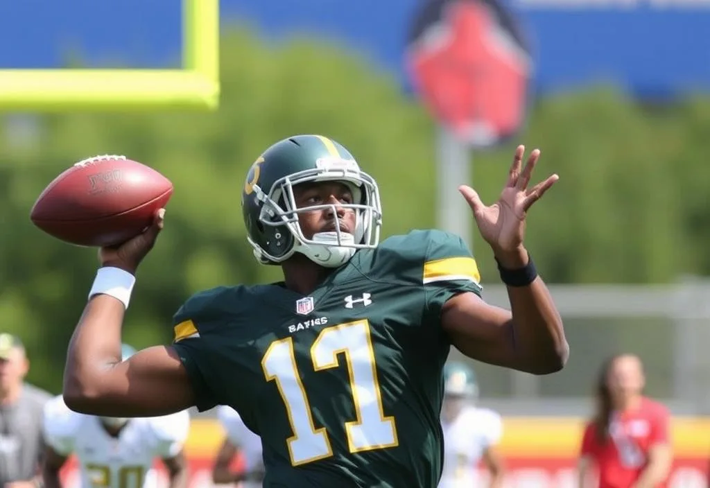 A photo of Anthony Richardson throwing a football