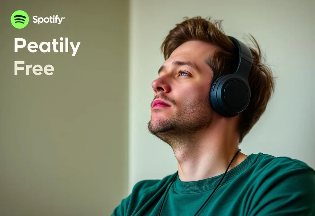 A person listening to Spotify Free with ads