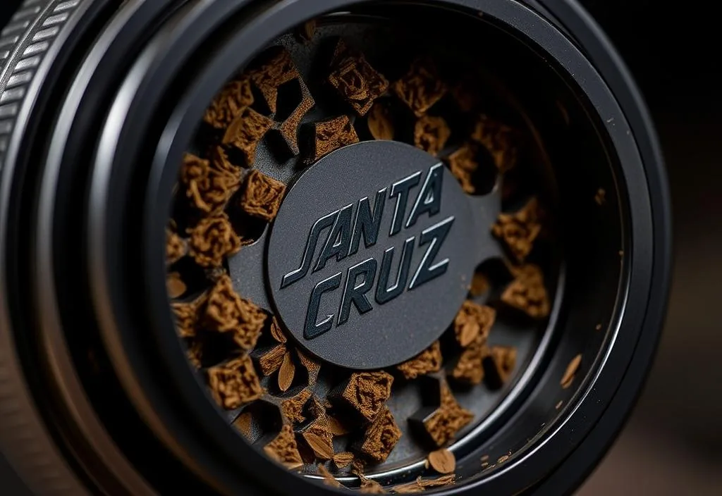 A close-up of the Santa Cruz Shredder Tobacco Grinder