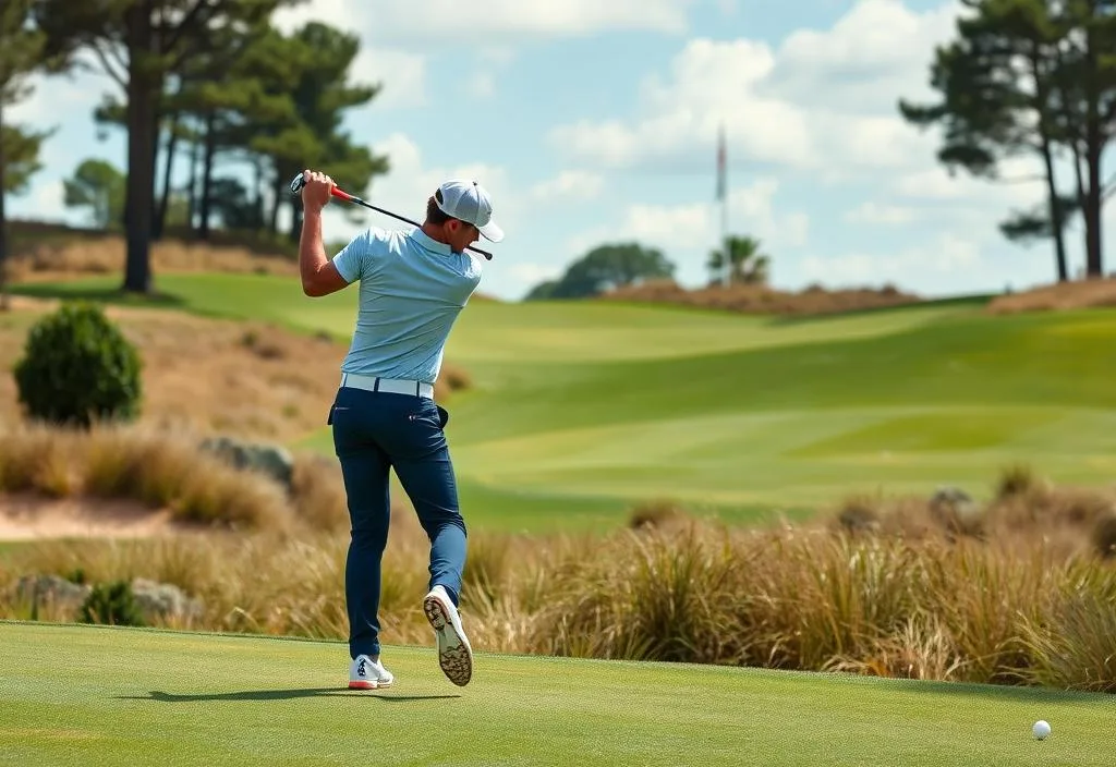 Rory McIlroy in action on the golf course