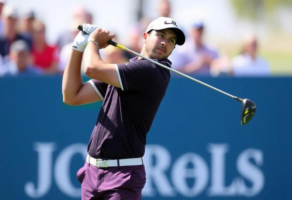 Jon Rahm in action on the golf course