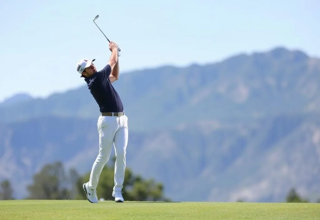 Collin Morikawa in action on the golf course