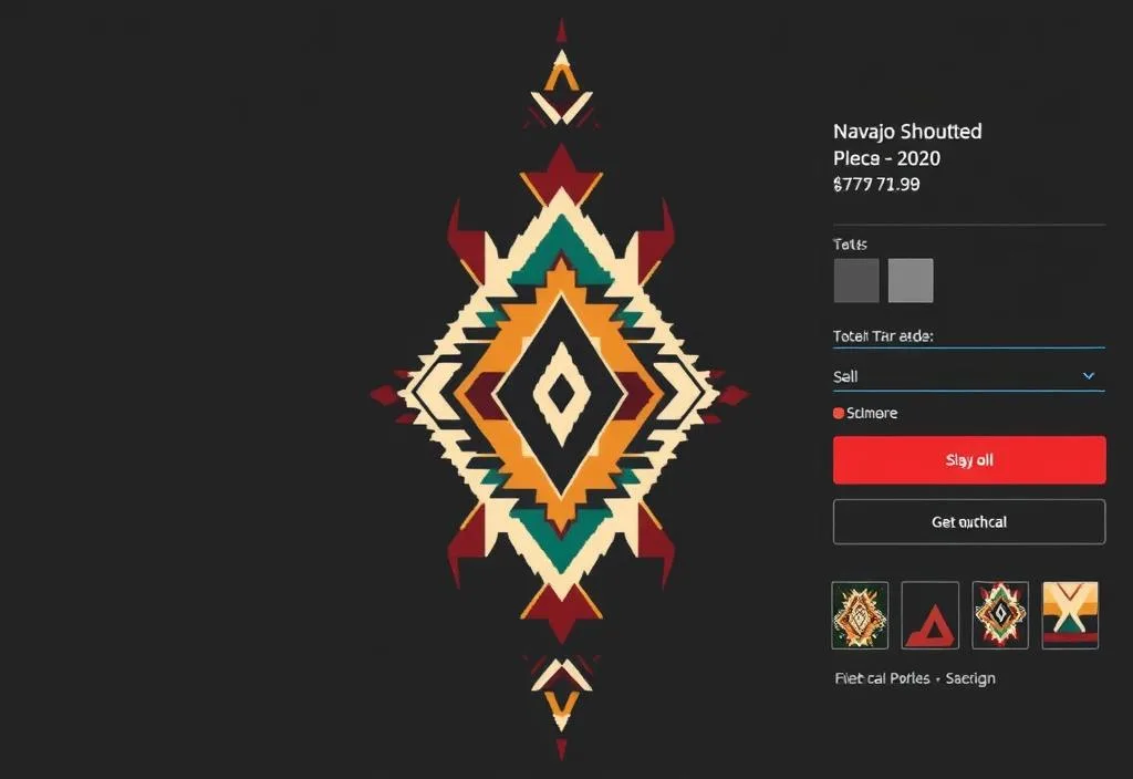 A screenshot of a Redbubble listing for a Navajo-inspired design