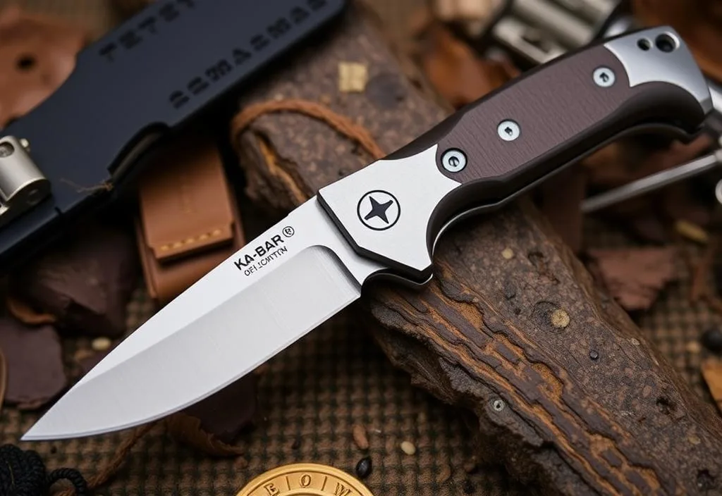 A close-up of the Ka-Bar Becker BK2 knife