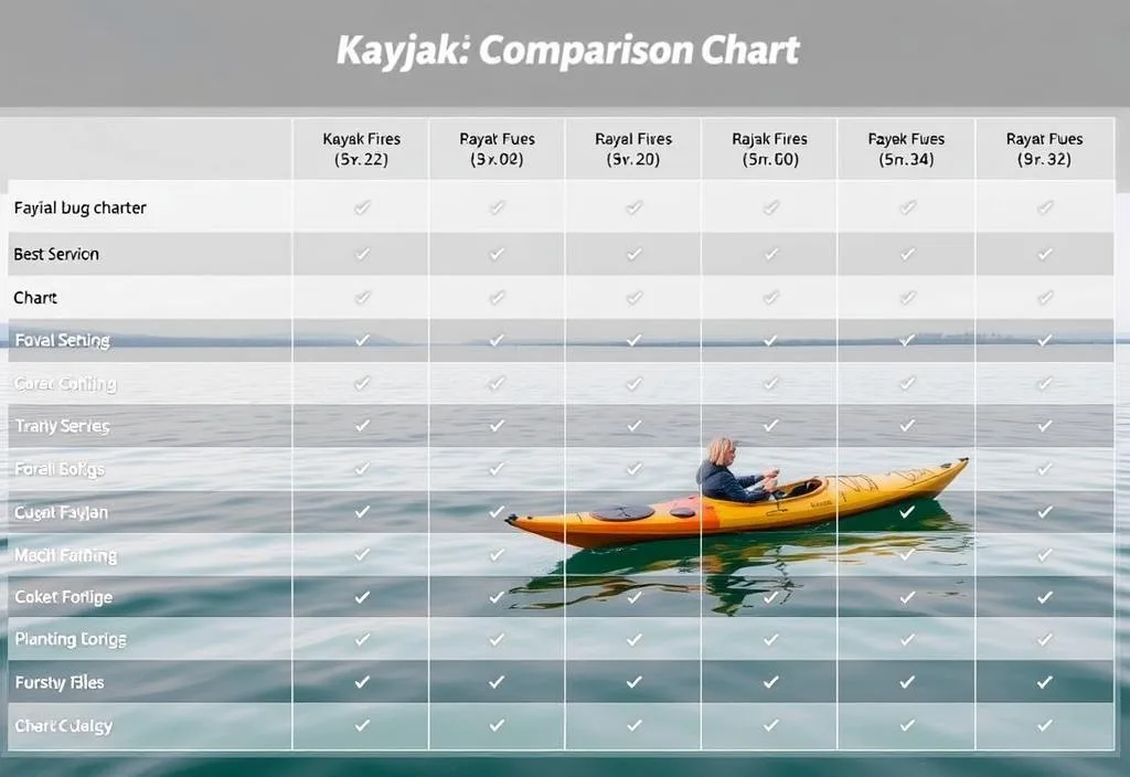 A kayak comparison chart