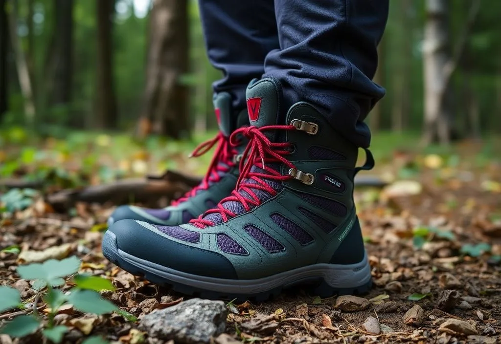 A person wearing Vasque Breeze III GTX boots in the woods