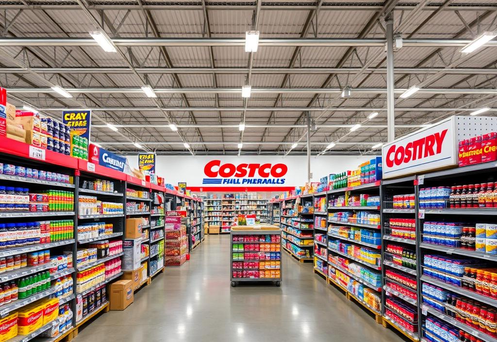 A Costco store with a large pharmacy section and a wide selection of products