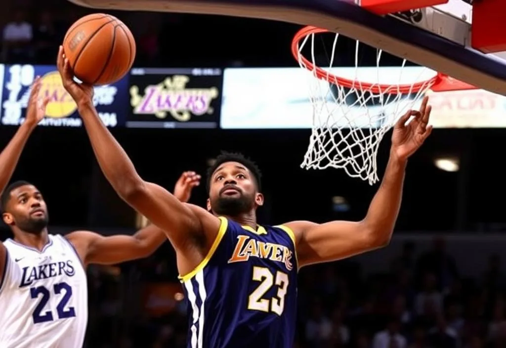 Rudy Gay driving to the basket against the Los Angeles Lakers