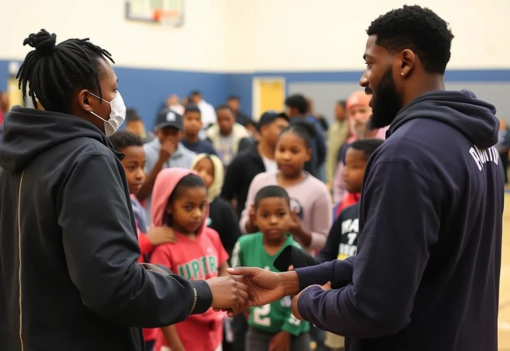 Rudy Gay participating in a community outreach program