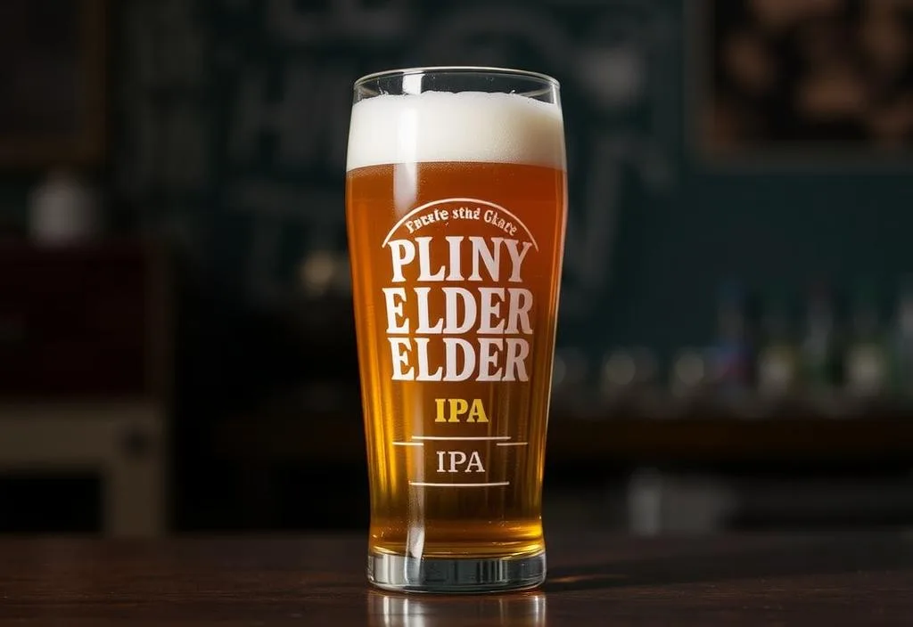 Pliny the Elder IPA in a glass