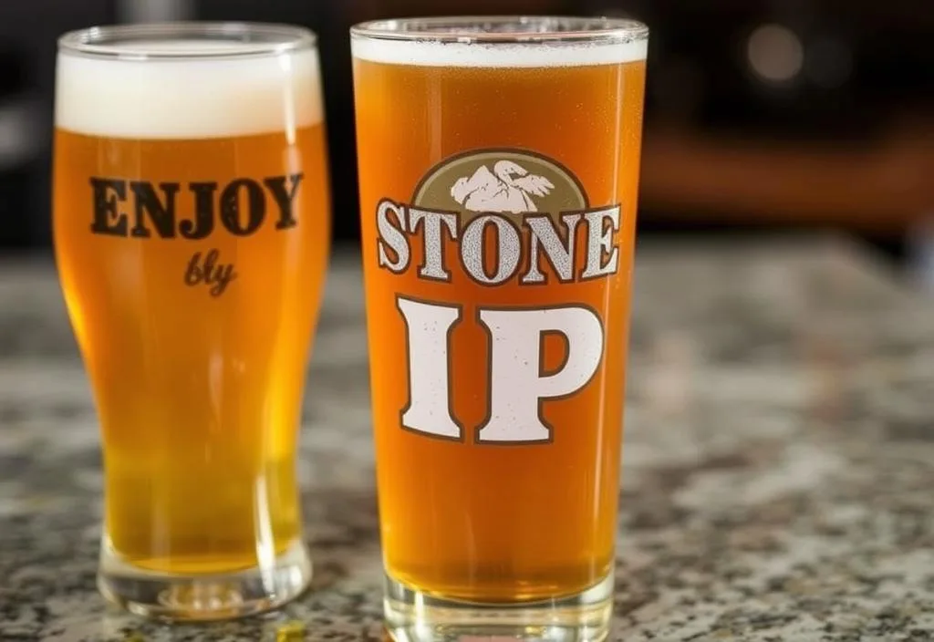 Stone Enjoy By IPA in a glass