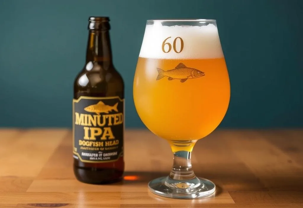 Dogfish Head 60 Minute IPA in a glass