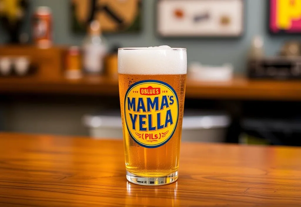 Oskar Blues Mama's Little Yella Pils in a glass