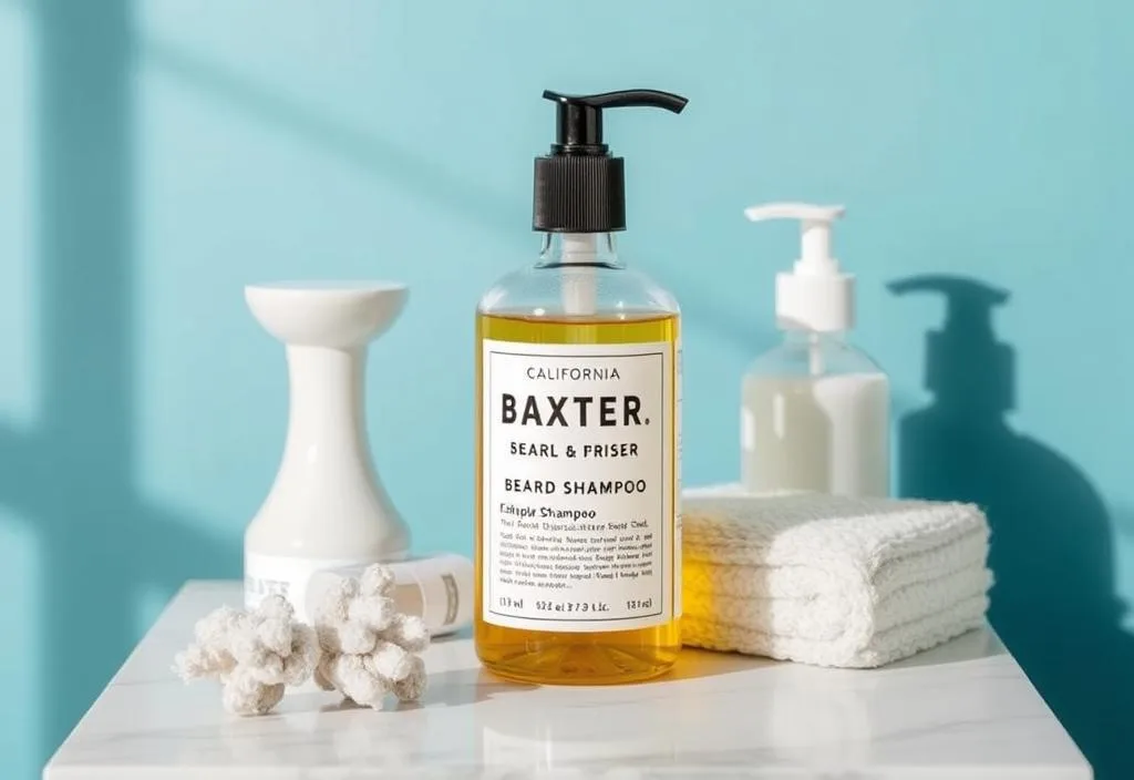 A bottle of Baxter of California Beard Shampoo