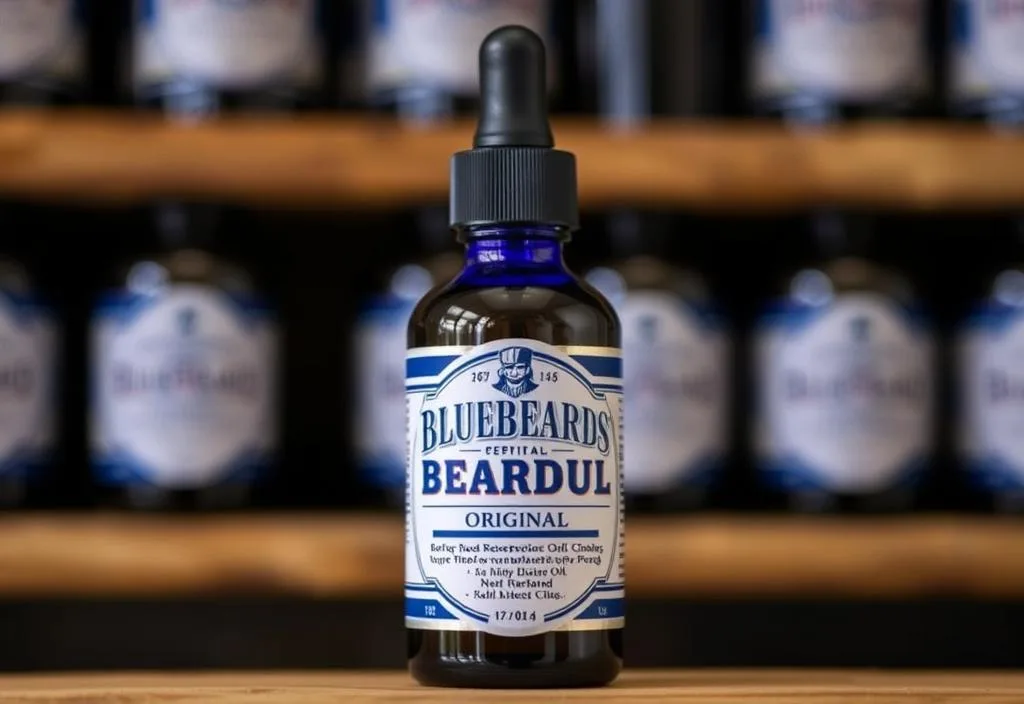 A bottle of Bluebeards Original Beard Oil