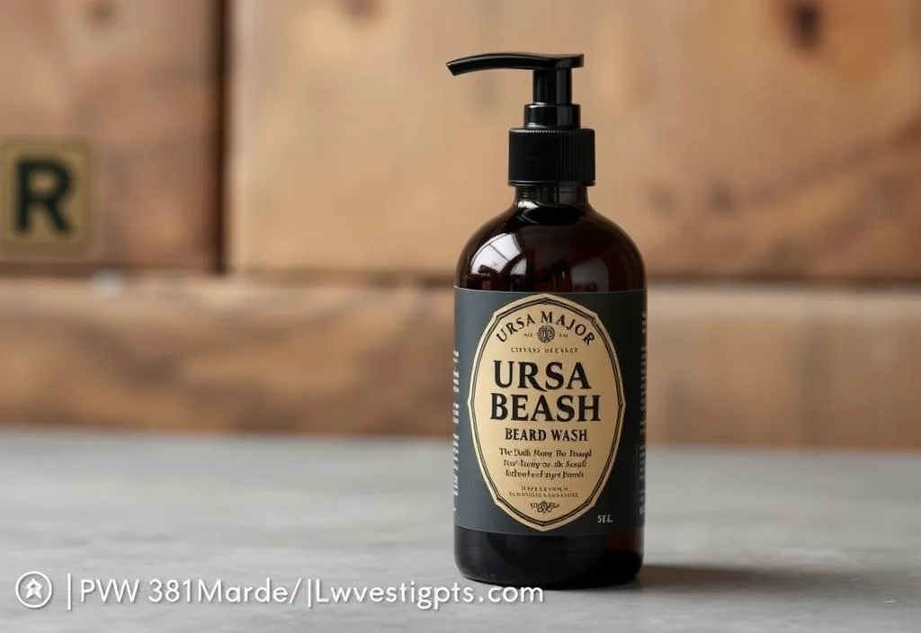 A bottle of Ursa Major Beard Wash