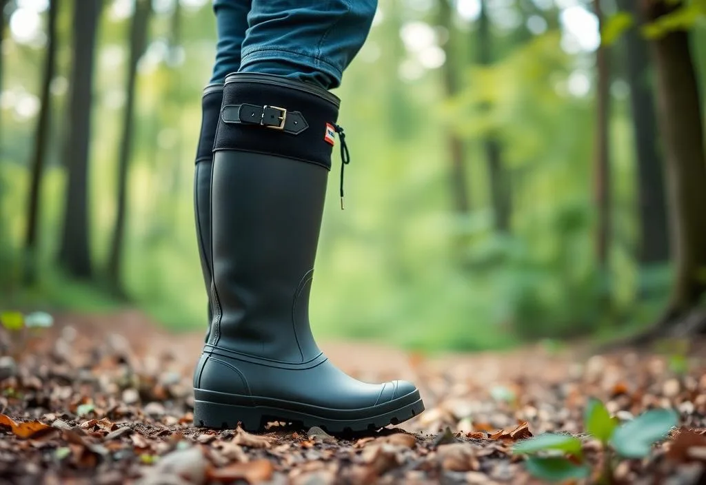 A pair of Kamik Hunter Boot in the forest