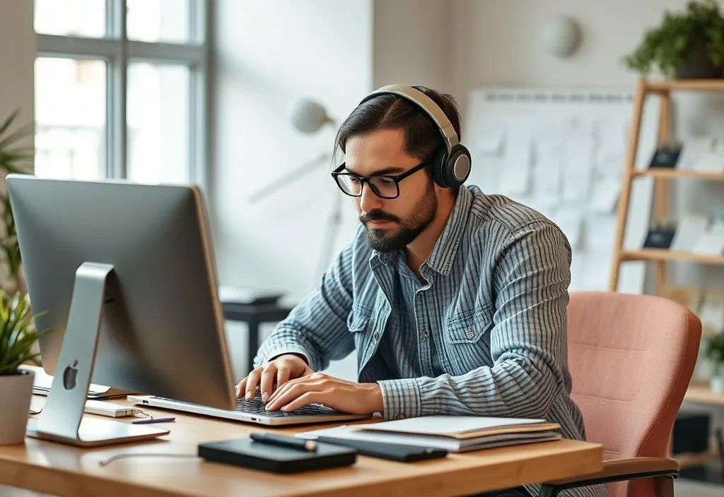 A photo of a marketing specialist working on a campaign