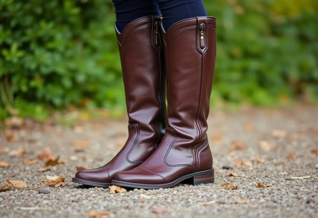 Riding boots made from high-quality leather