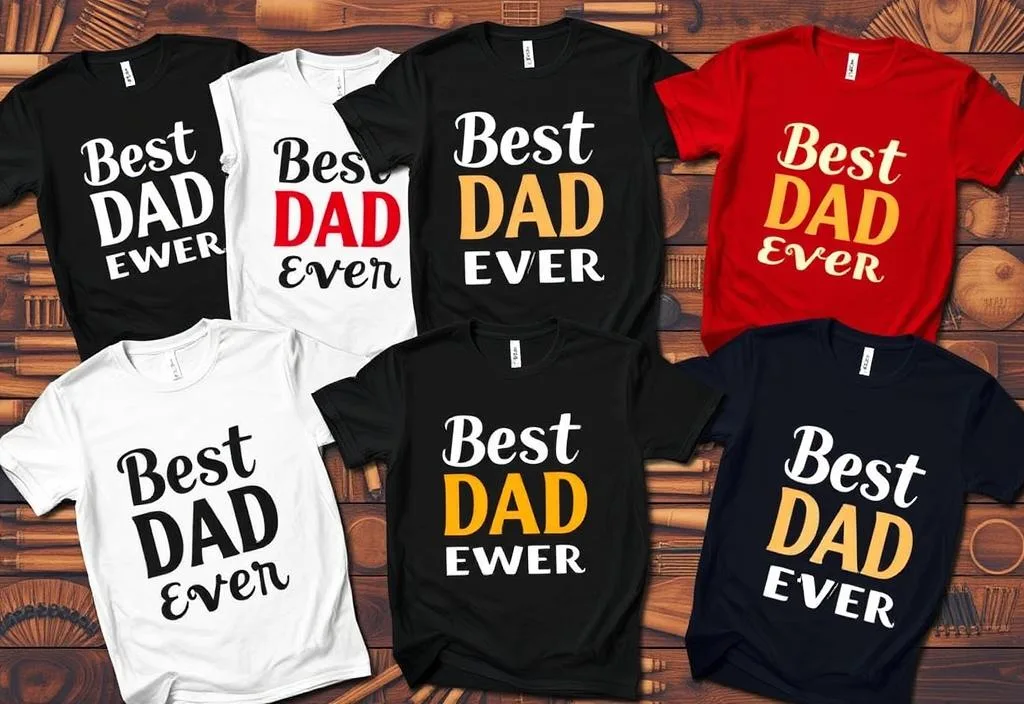 A collection of 'Best Dad Ever' shirts for foodies such as chefs and food bloggers.