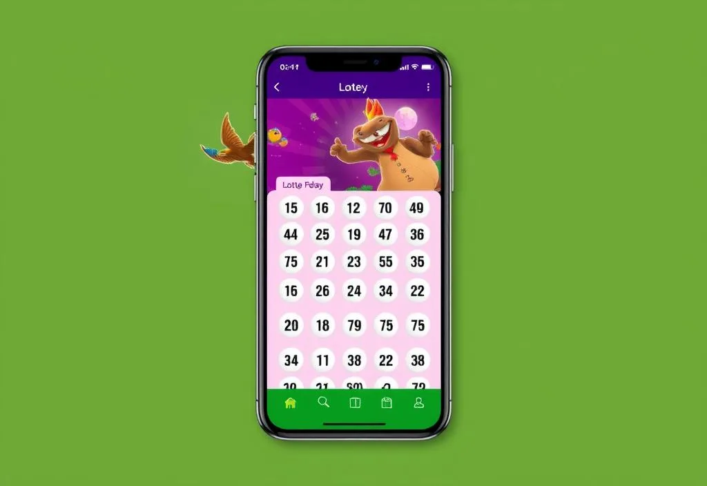 A screenshot of a popular mobile lottery app