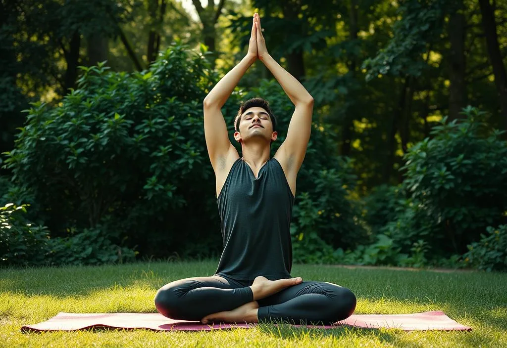 A person practicing yoga to take care of their mental health