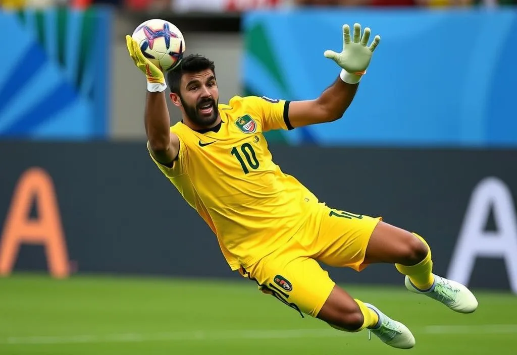 Alisson Becker in action, 2019 Copa America