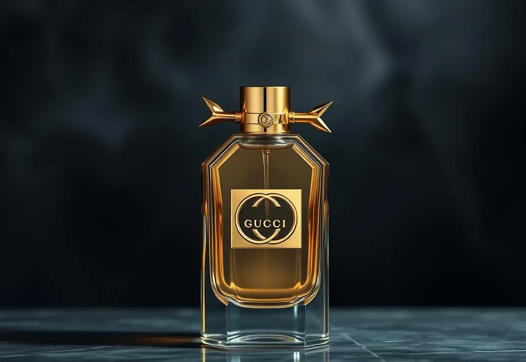 A luxury bottle of Gucci Bamboo perfume