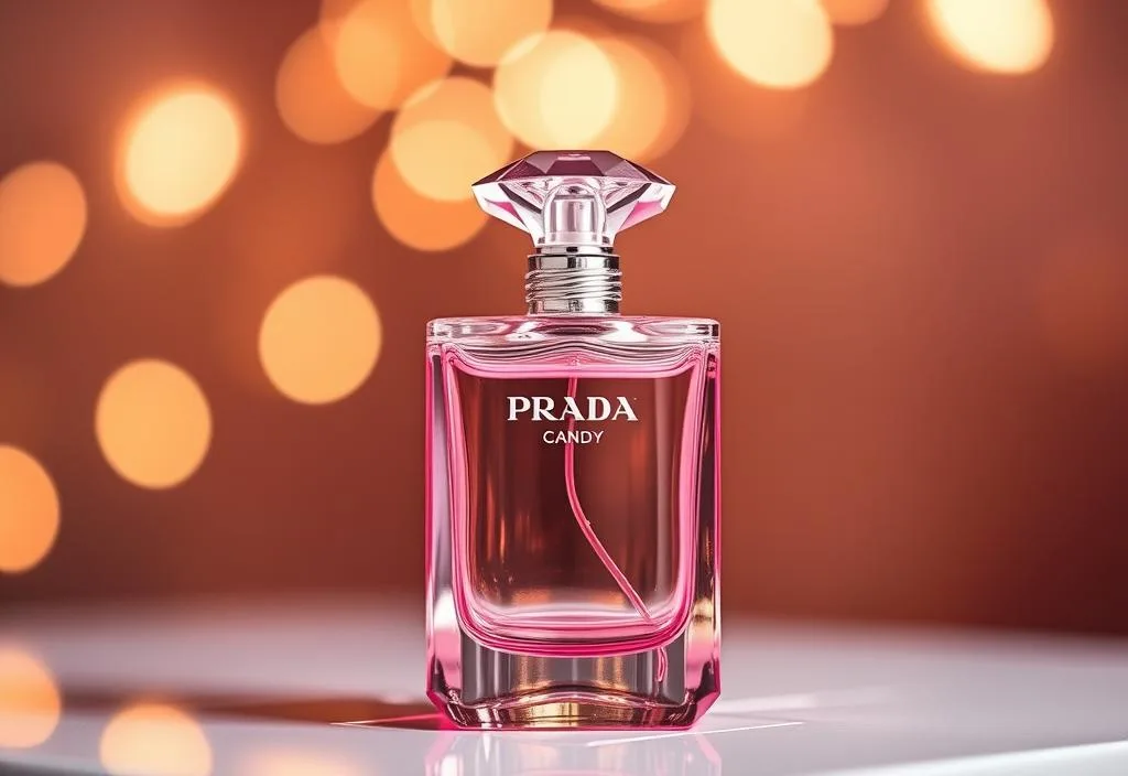 A luxury bottle of Prada Candy perfume