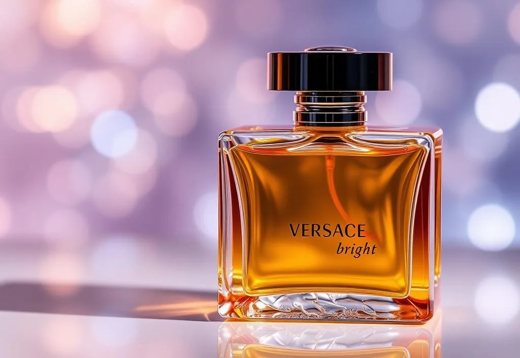 A luxury bottle of Versace Bright Crystal perfume