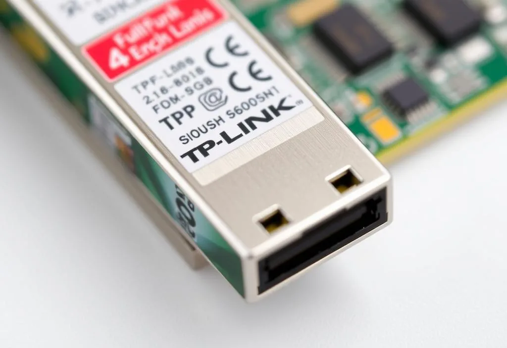 A close-up shot of the TP-Link SFP-10G-SR module