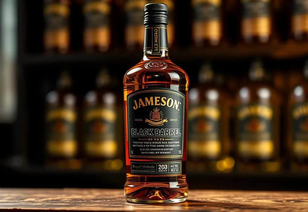 A bottle of Jameson Black Barrel whiskey