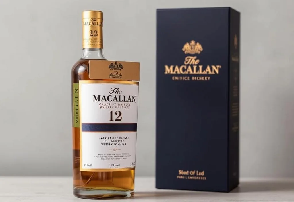 A bottle of The Macallan 12 Year Old whiskey