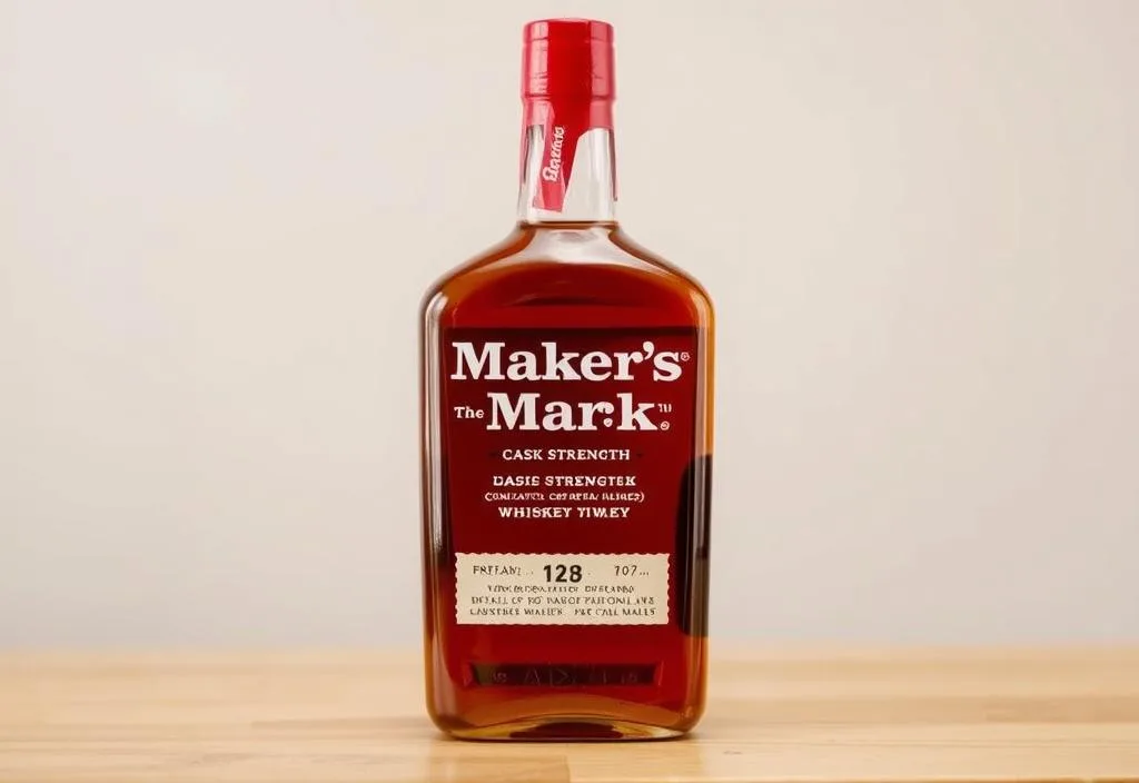 A bottle of Maker's Mark Cask Strength whiskey