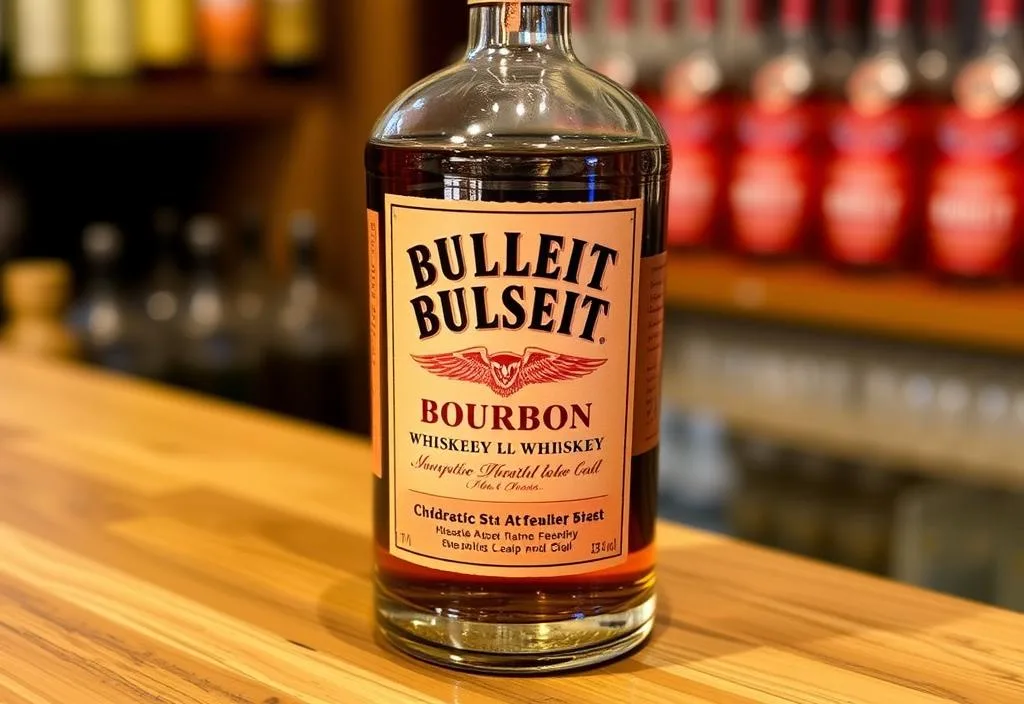 A bottle of Bulleit Bourbon whiskey