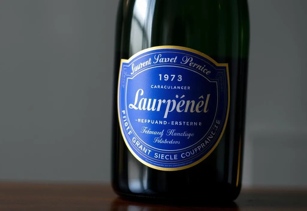 A bottle of Laurent-Perrier Grand Siècle with a blue label