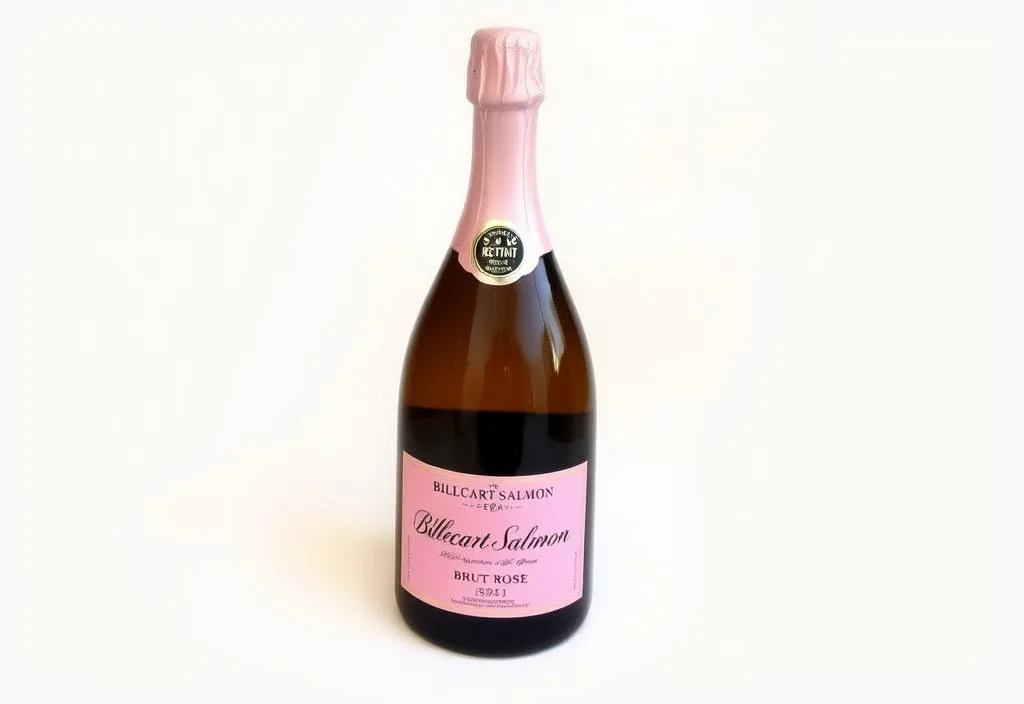 A bottle of Billecart-Salmon Brut Rosé with a pink label