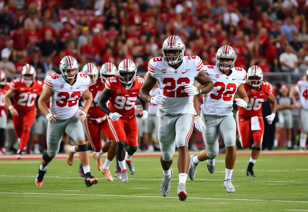 A photo of the Ohio State Buckeyes team in action