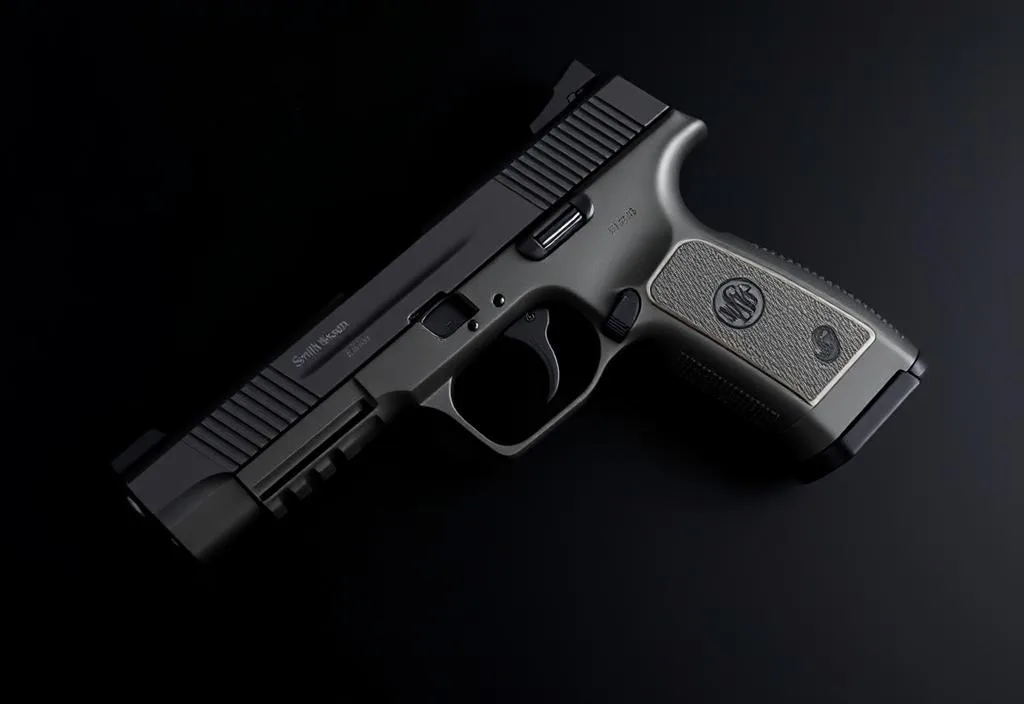 Smith & Wesson M&P Shield on a Black Background