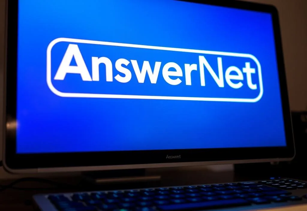 AnswerNet logo on a computer