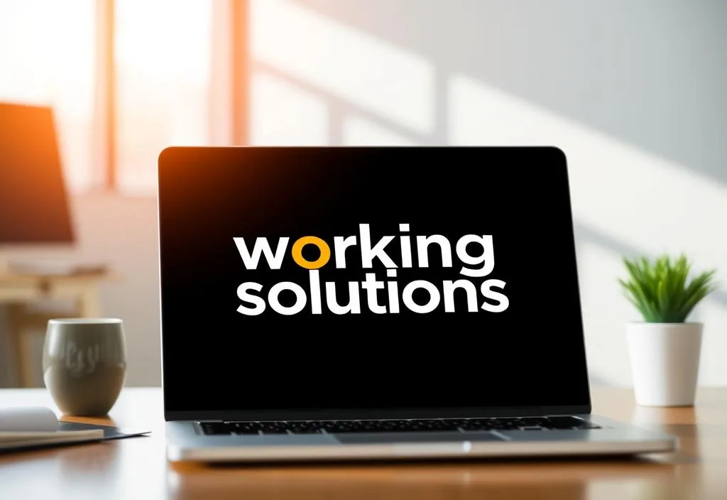 Working Solutions logo on a laptop