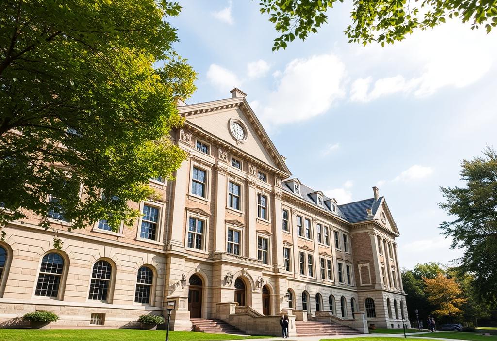 A photo of the Yale Law School building