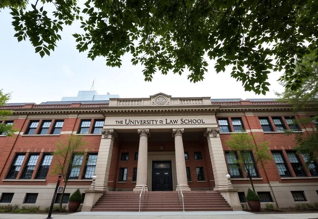 A photo of the University of Chicago Law School building