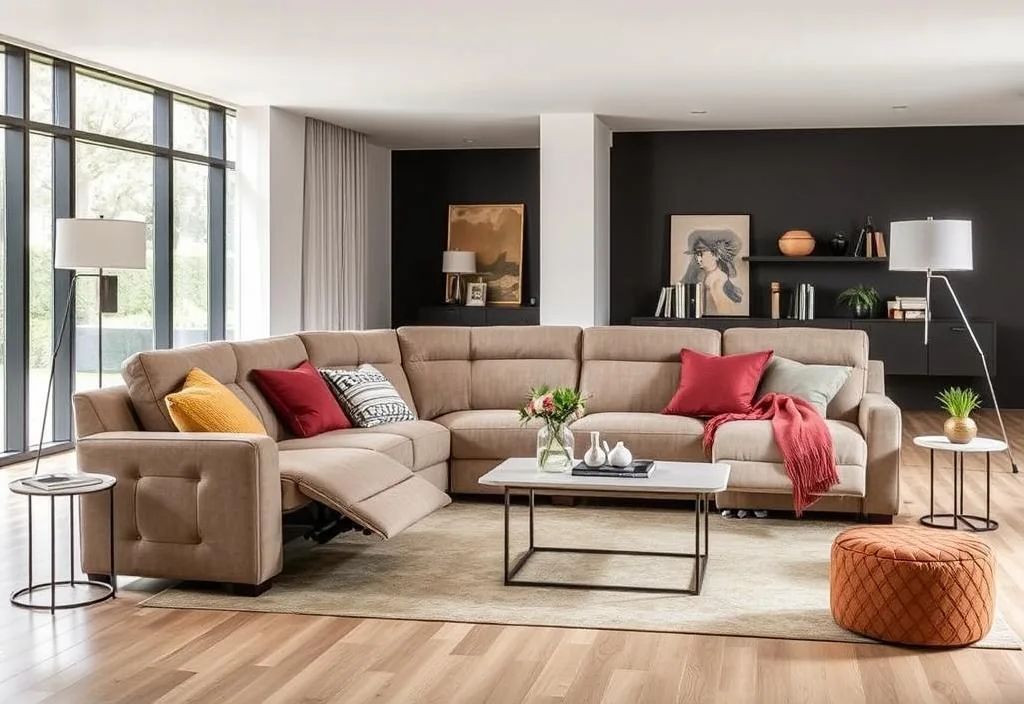 Barca Lounge Reclining Sofa in a modern living room