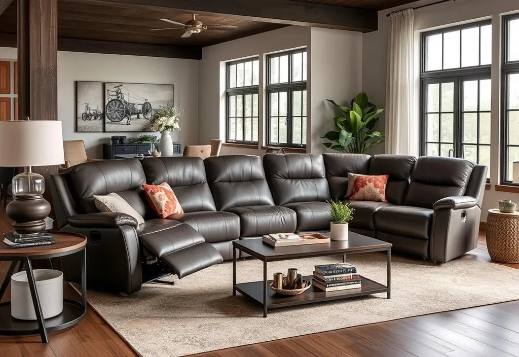 BDI Reclining Sofa in a spacious living room