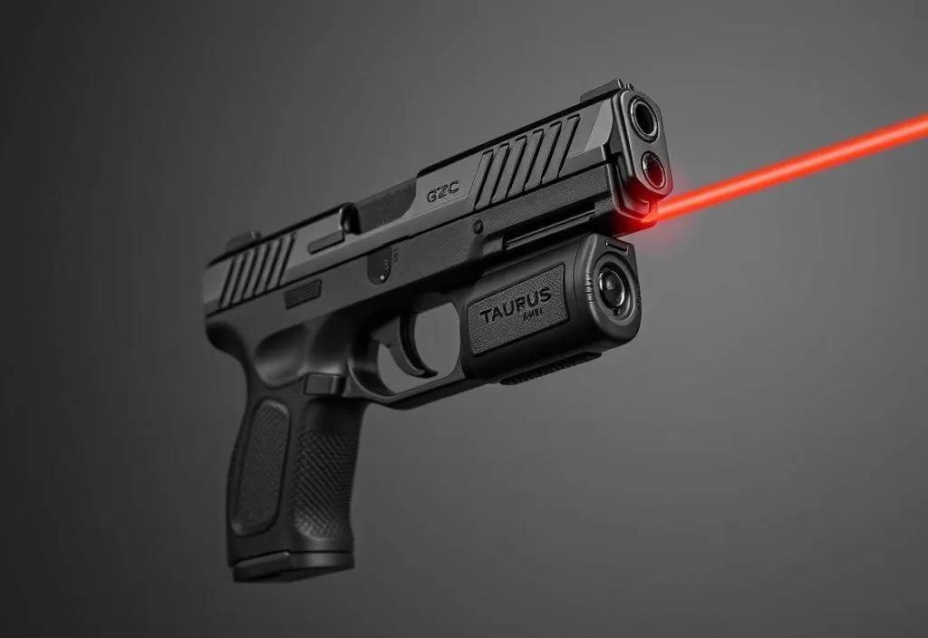 A Taurus G2C handgun with a laser sight