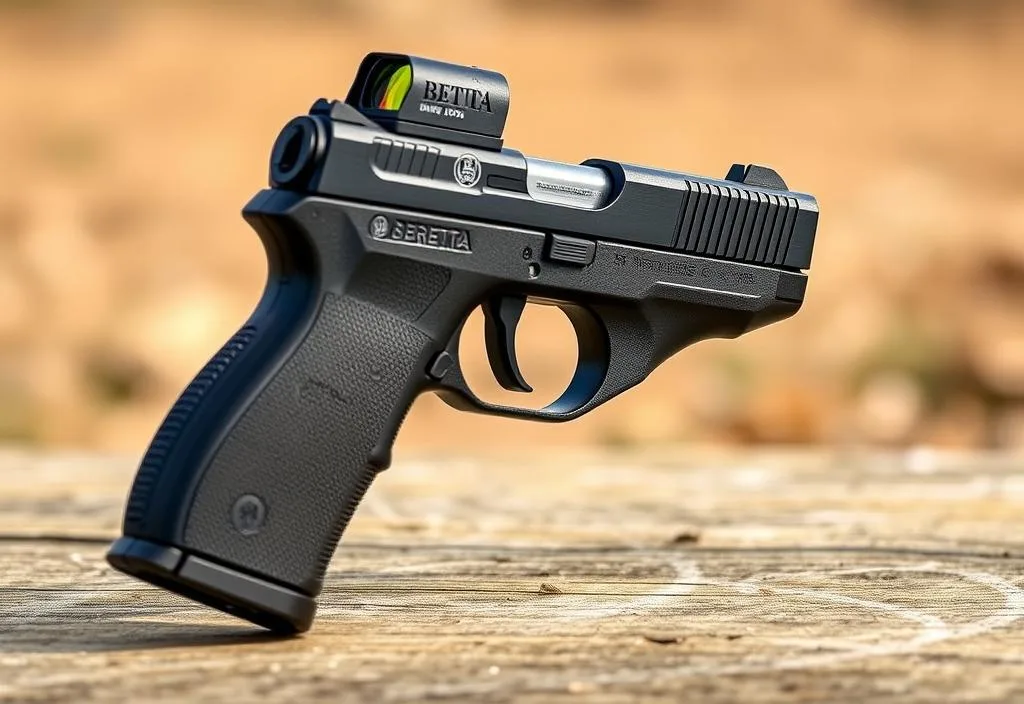 A Beretta Pico handgun with a red dot sight